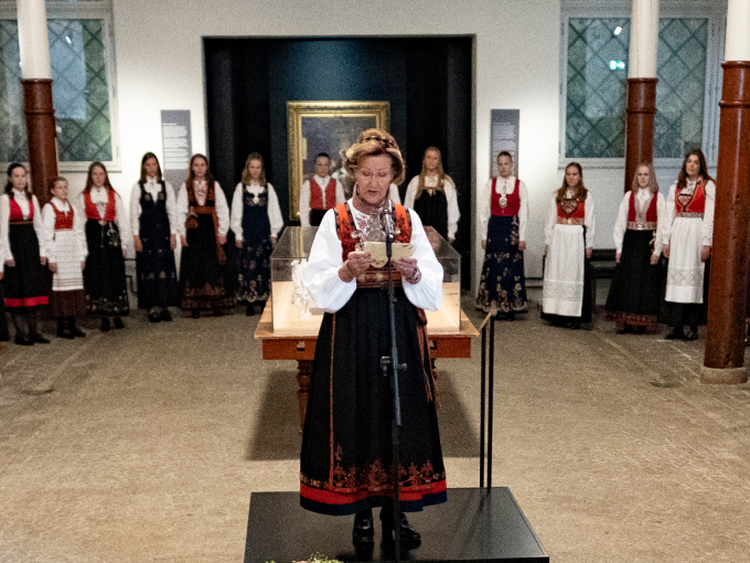 Queen Sonja gave the welcoming speech. Photo: Fredrik Hagen / NTB scanpix